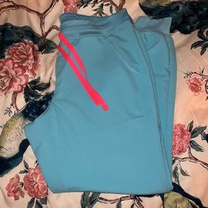 Figs Zamora jogger scrubs in neon blue